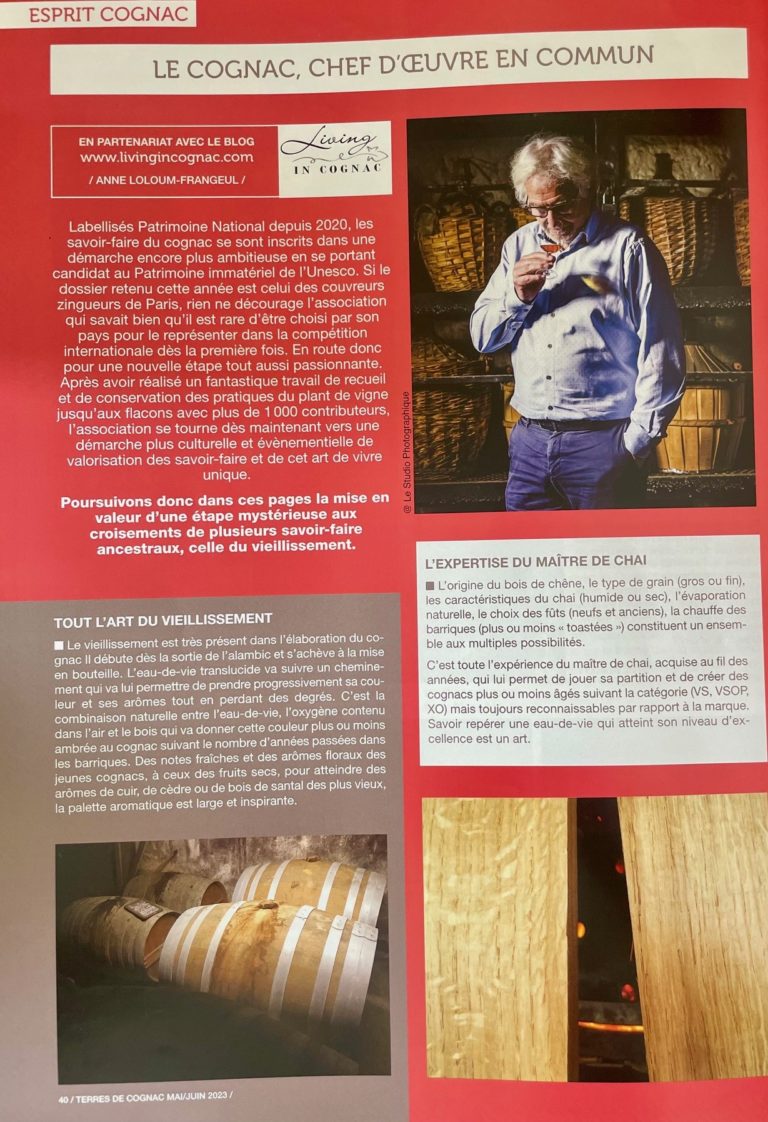 article dans Terres de Cognac